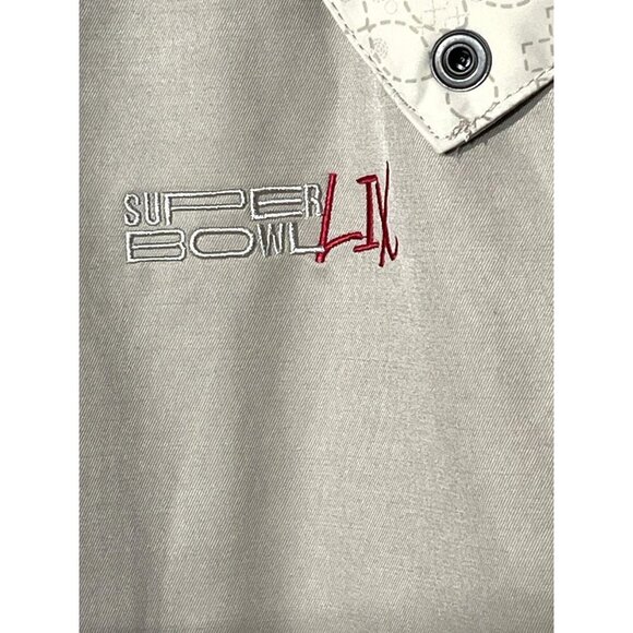 New Official NFL Super Bowl LIX Staff Anorak Beige Zip Hooded Jacket - Picture 12 of 14